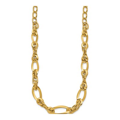14K Yellow Gold 9.7mm Fancy Open Link Chain – view 3