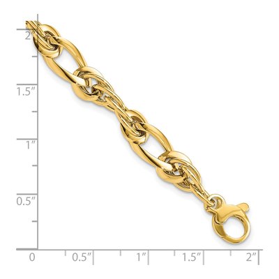14K Yellow Gold 6.4mm Twisted Link Chain Bracelet – view 4