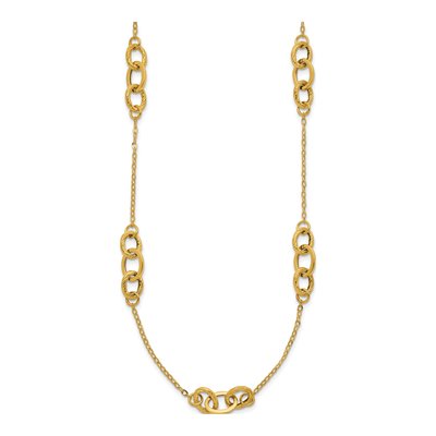 14K Yellow Gold Fancy Oval Link Necklace – view 3