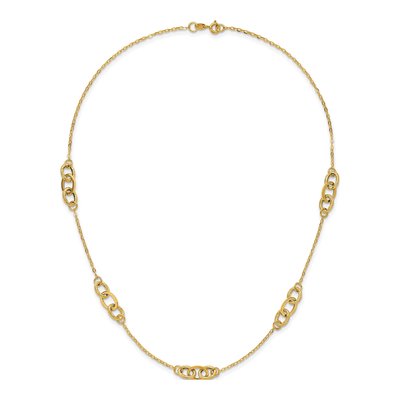 14K Yellow Gold Fancy Oval Link Necklace – view 6