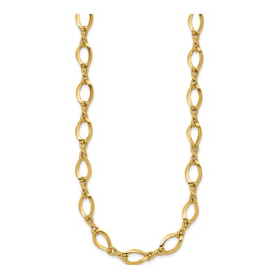 14K Yellow Gold 13.5mm Twisted Fancy Oval Open Link Chain – view 3