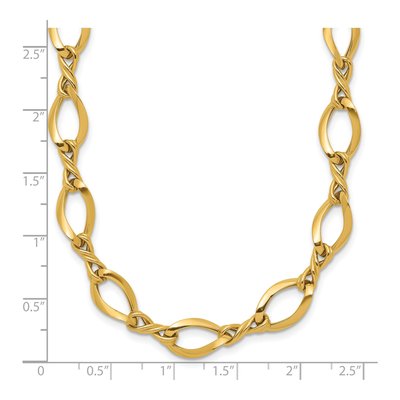 14K Yellow Gold 13.5mm Twisted Fancy Oval Open Link Chain – view 4