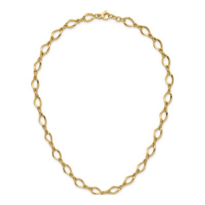 14K Yellow Gold 13.5mm Twisted Fancy Oval Open Link Chain – view 6