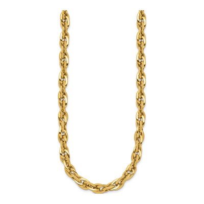 14k Yellow Gold Fancy Rope Link Necklace | 17.5 In – view 3