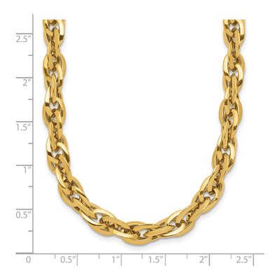 14k Yellow Gold Fancy Rope Link Necklace | 17.5 In – view 4