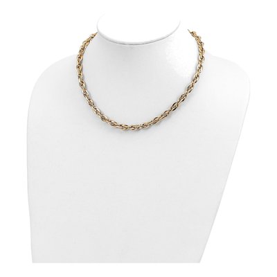 14k Yellow Gold Fancy Rope Link Necklace | 17.5 In – view 5
