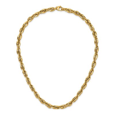 14k Yellow Gold Fancy Rope Link Necklace | 17.5 In – view 6