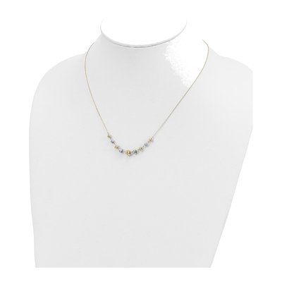 14K Two-Tone Gold Graduated Barrel Necklace – view 5