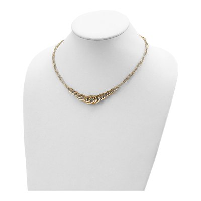 14K Yellow Gold Textured Fancy Link Necklace – view 5