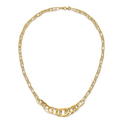 14K Yellow Gold Textured Fancy Link Necklace – view 6