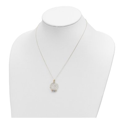14K Tri-Color Gold Diamond-Cut Spiral Pendant Necklace – view 5