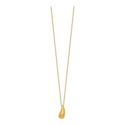 14K Yellow Gold Puffed Teardrop Pendant Necklace – view 3
