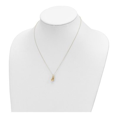 14K Yellow Gold Puffed Teardrop Pendant Necklace – view 5