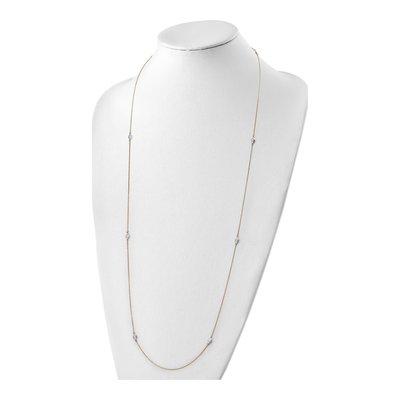 14K Two-Tone Gold Textured Circles Necklace – view 3