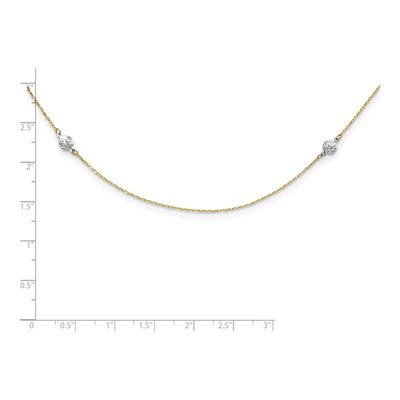 14K Two-Tone Gold Textured Circles Necklace – view 4