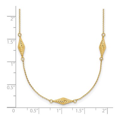 14K Yellow Gold Diamond-Cut Beaded Necklace – view 4