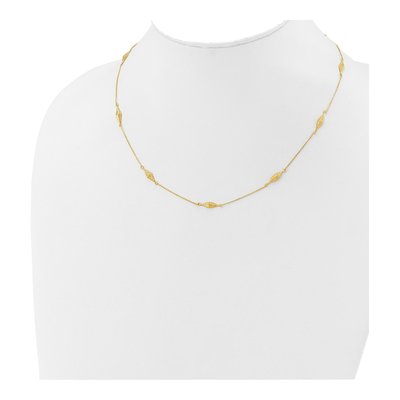 14K Yellow Gold Diamond-Cut Beaded Necklace – view 5