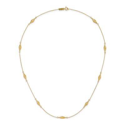 14K Yellow Gold Diamond-Cut Beaded Necklace – view 6