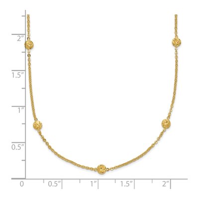 14K Yellow Gold Diamond-Cut Puffed Circles Necklace – view 4