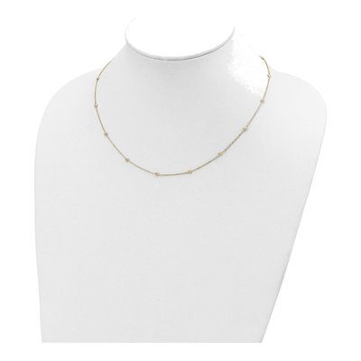 14K Yellow Gold Diamond-Cut Puffed Circles Necklace – view 5