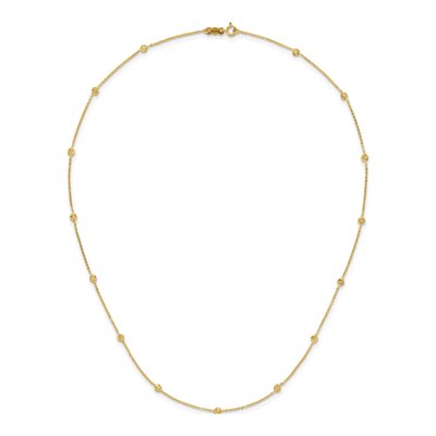 14K Yellow Gold Diamond-Cut Puffed Circles Necklace – view 6