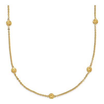 14K Yellow Gold Diamond-Cut Puffed Circles Necklace