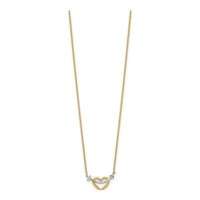 14K Yellow Gold Heart Arrow Pendant Necklace – view 3