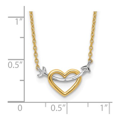 14K Yellow Gold Heart Arrow Pendant Necklace – view 4