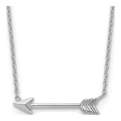 14K White Gold Arrow Necklace