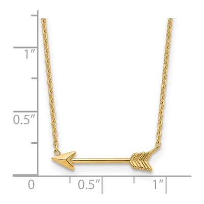 14K Yellow Gold Arrow Necklace – view 4