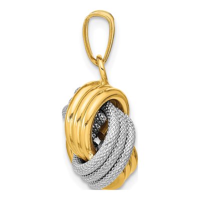 14K Two-Tone Gold Love Knot Pendant – view 3