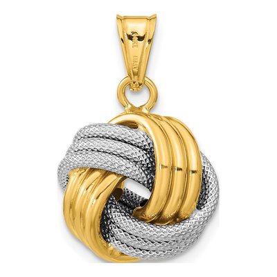 14K Two-Tone Gold Love Knot Pendant – view 5