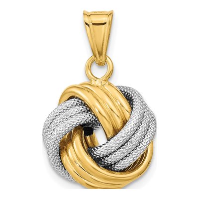 14K Two-Tone Gold Love Knot Pendant
