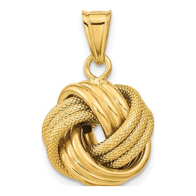 14K Yellow Gold Love Knot Pendant