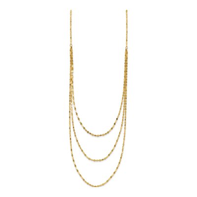14K Yellow Gold Triple Strand Bib Necklace – view 3