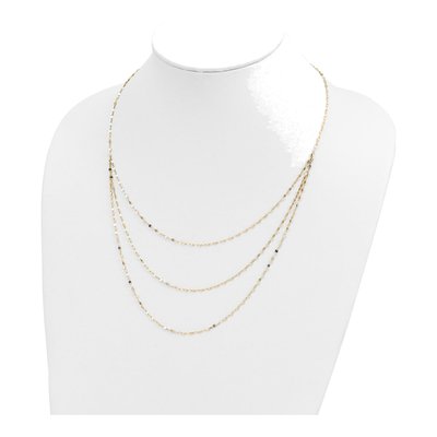 14K Yellow Gold Triple Strand Bib Necklace – view 5