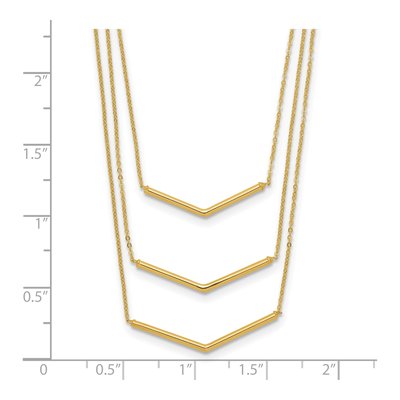 14K Yellow Gold Chevron Bar 3-Strand Necklace – view 4