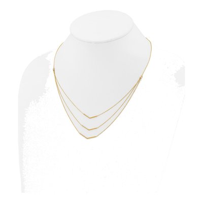 14K Yellow Gold Chevron Bar 3-Strand Necklace – view 5
