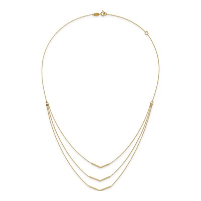14K Yellow Gold Chevron Bar 3-Strand Necklace – view 6