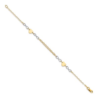 14K Two-Tone Gold Infinity Heart Bracelet – view 3