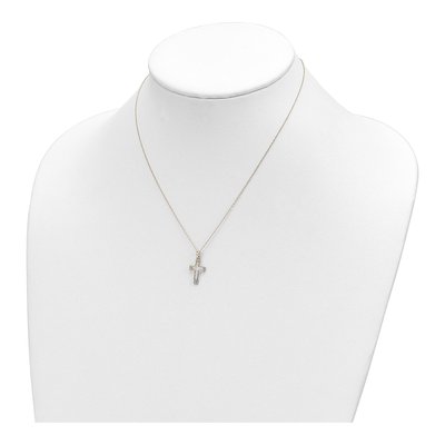 14K Yellow Gold CZ Cross Necklace – view 5