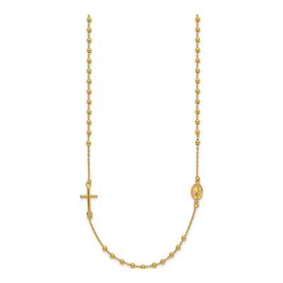 14K Yellow Gold Rosary Necklace – view 3