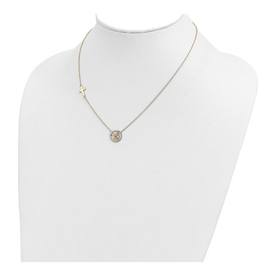 14K Yellow Gold Angel Cross Necklace – view 5