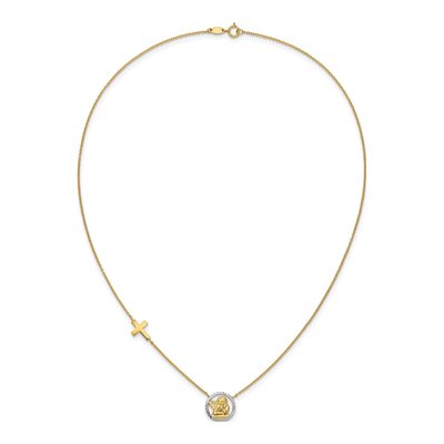 14K Yellow Gold Angel Cross Necklace – view 6