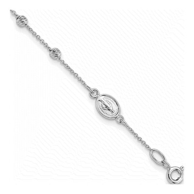 14K White Gold Child's Rosary Bracelet
