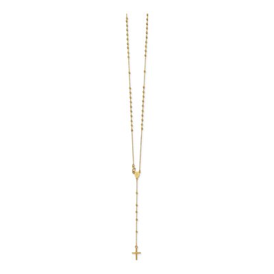 14K Yellow Gold Beaded Rosary Necklace – view 3
