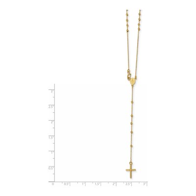 14K Yellow Gold Beaded Rosary Necklace – view 4