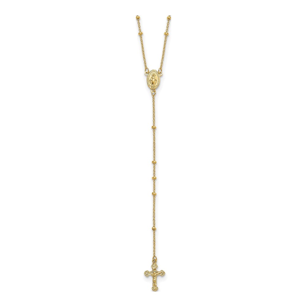 14K Yellow Gold Rosary Necklace, 19.5 Inch, Beaded