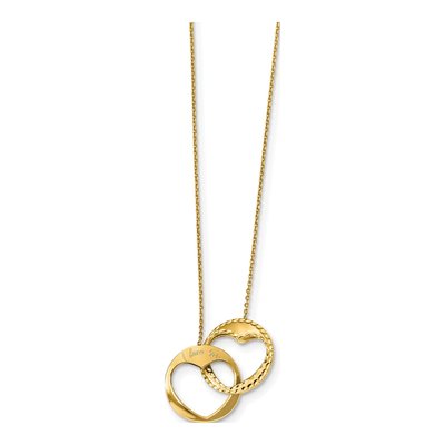 14K Yellow Gold Interlocking Hearts Pendant Necklace – view 3