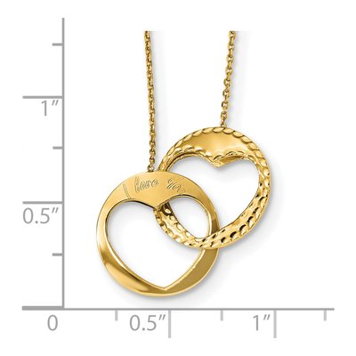 14K Yellow Gold Interlocking Hearts Pendant Necklace – view 4